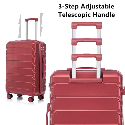 3-Piece Spinner Luggage Set by HouseOfZazla with combination lock in red (20in/24in/28in) on Tampa Home & Garden Store