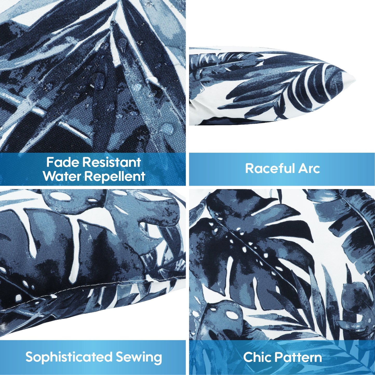 Set of 2 Waterproof Outdoor Throw Pillows