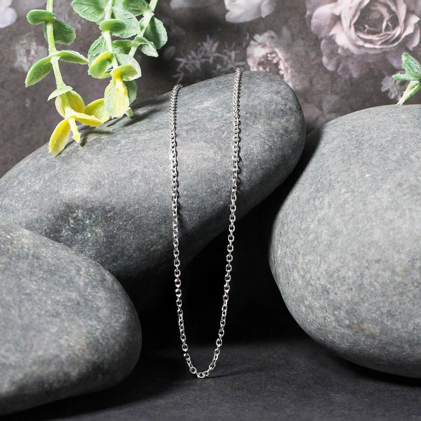 14k white gold diamond-cut cable-link chain necklaces, two pieces, 1.5mm, by Bids.com on Tampa Home & Garden Store