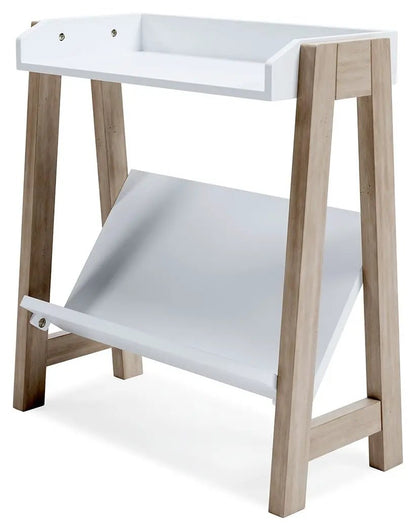 Blariden Small Bookcase in White and Tan