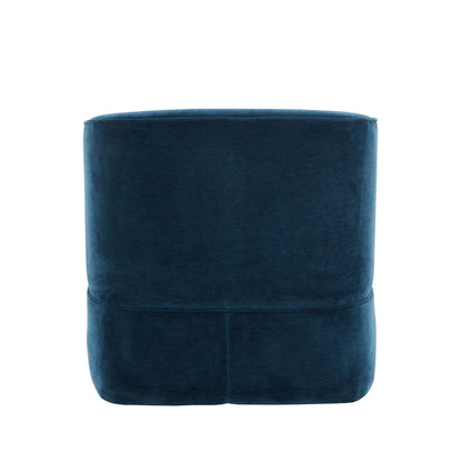 Skirted blue velvet swivel chair with rounded skirt base, HouseOfZazla, 360° rotation on Tampa Home & Garden Store
