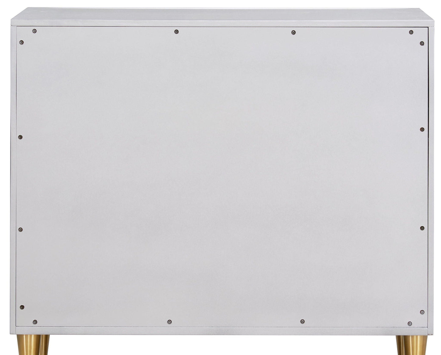 Anson Console Cabinet silver champagne finish, accent table with exposed screws on Tampa Home & Garden Store