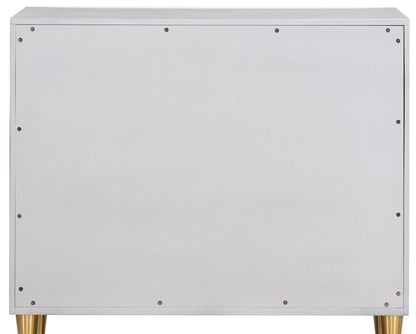 Anson Console Cabinet silver champagne finish, accent table with exposed screws on Tampa Home & Garden Store