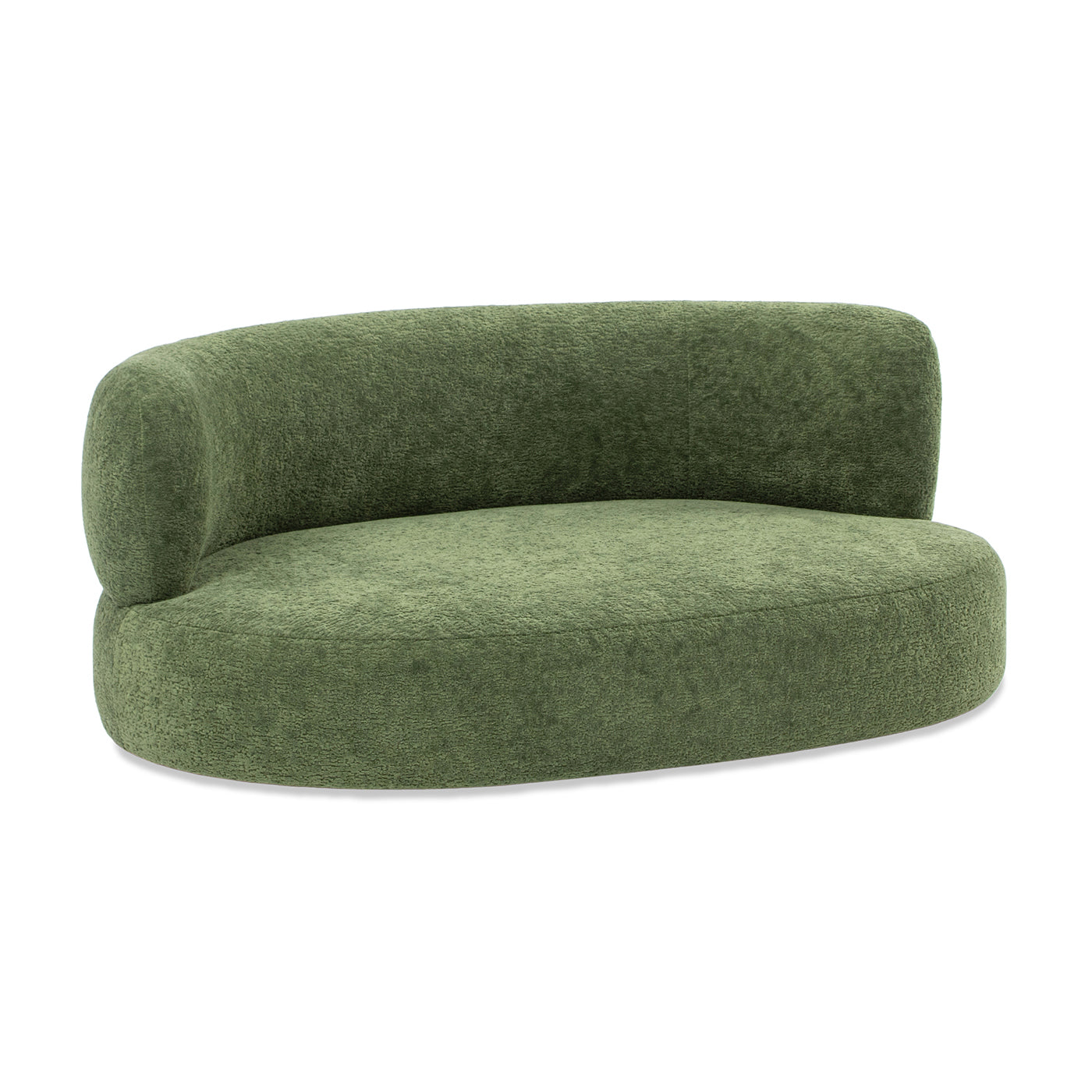 Shep 36in curved dog sofa bed in moss green fleeced teddy fabric by HouseOfZazla on Tampa Home & Garden Store