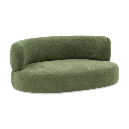Shep 36in curved dog sofa bed in moss green fleeced teddy fabric by HouseOfZazla on Tampa Home & Garden Store