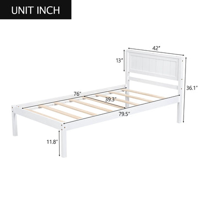 Platform Bed Frame With Headboard in Espresso