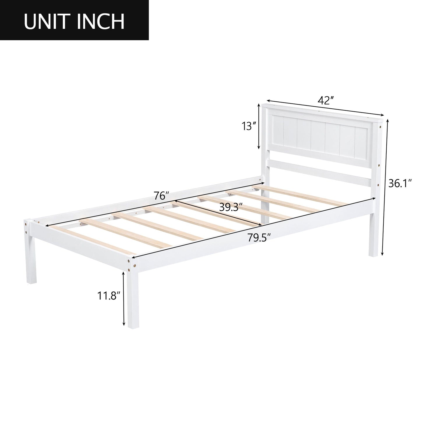 Strong Espresso Wood Platform Bed and Headboard