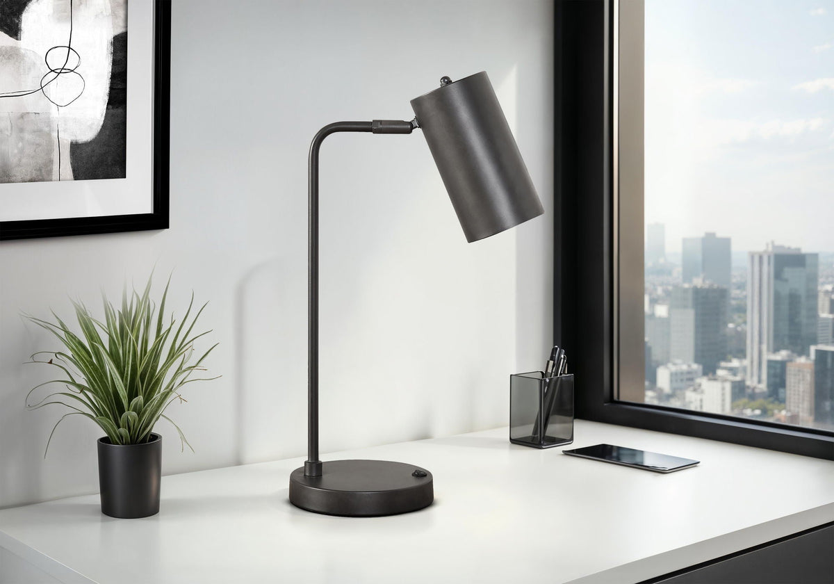 Table lamp gray metal with USB port, modern design, HouseOfZazla on Tampa Home & Garden Store