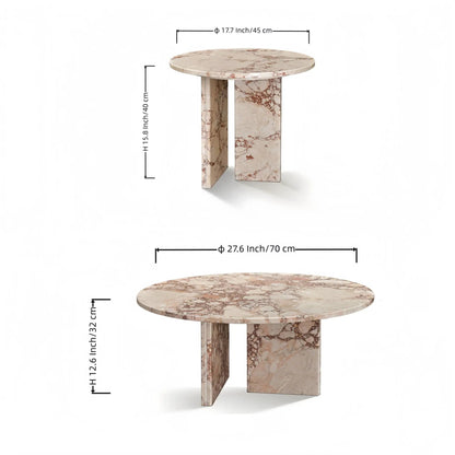 Elegant Coffee Duo Table Set by Unique Piece Furniture, two round marble tables on Tampa Home & Garden Store