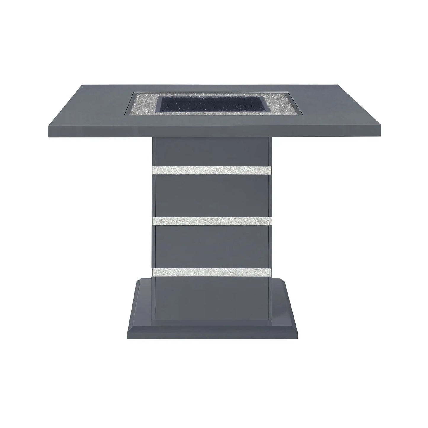 Ariya Bar Table with Glass Inlay and Gloss Finish