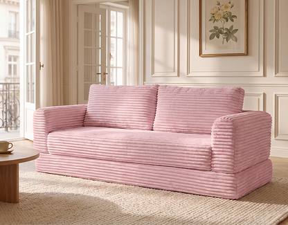 55 Inch Convertible Futon Sofa and Bed Set