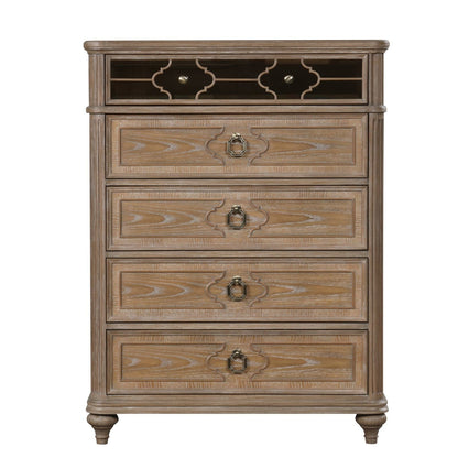 Rustic Oak Bedroom Chest with Dovetail Drawers