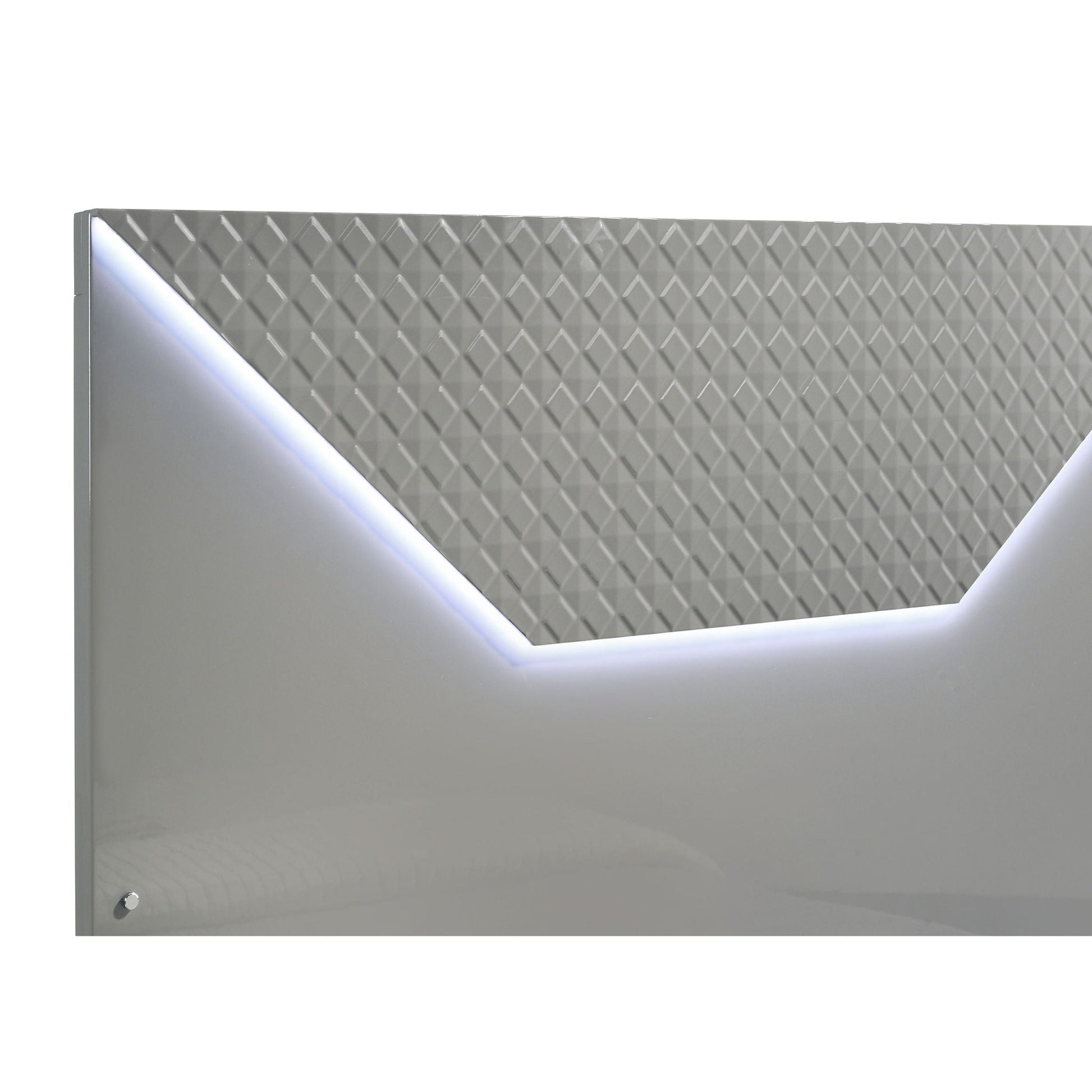 Pierce Panel Bed LED Headboard diamond-plate panel with LED glow by HouseOfZazla on Tampa Home & Garden Store