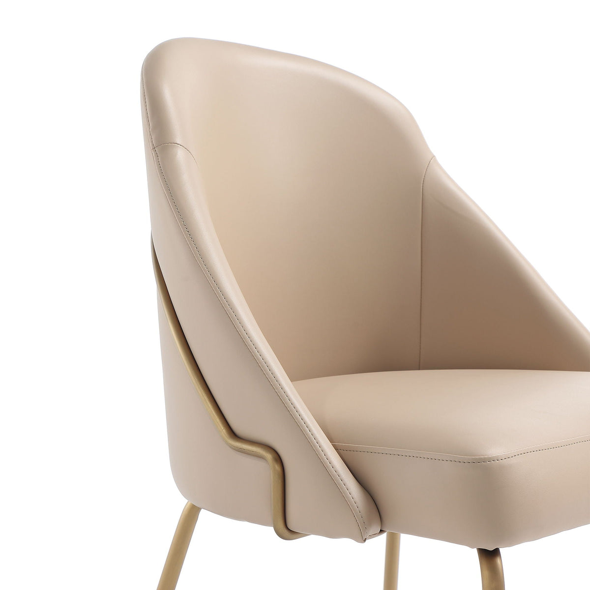 Beige upholstered dining chair by HouseOfZazla with high-density foam and curved back on Tampa Home & Garden Store