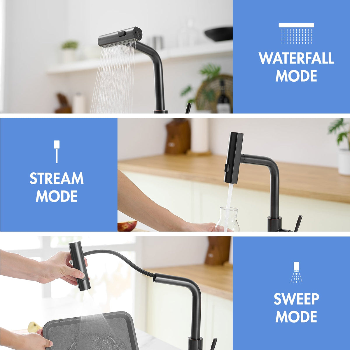 360° Rotation Pull-Down Kitchen Faucet in oil rubbed bronze by HouseOfZazla on Tampa Home & Garden Store