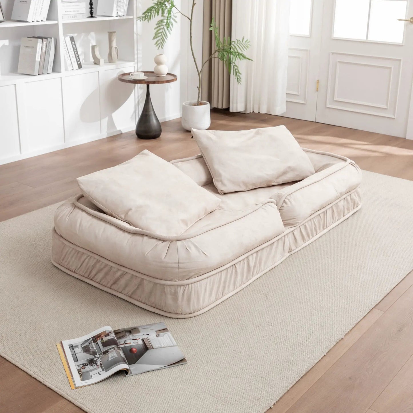 Upholstered Dog Bed and Pets Bean Bag Sofa Pillow