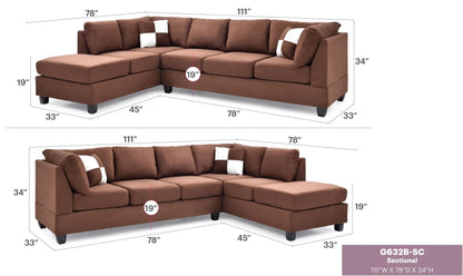 Malone Comfort Sectional Right or Left Chaise