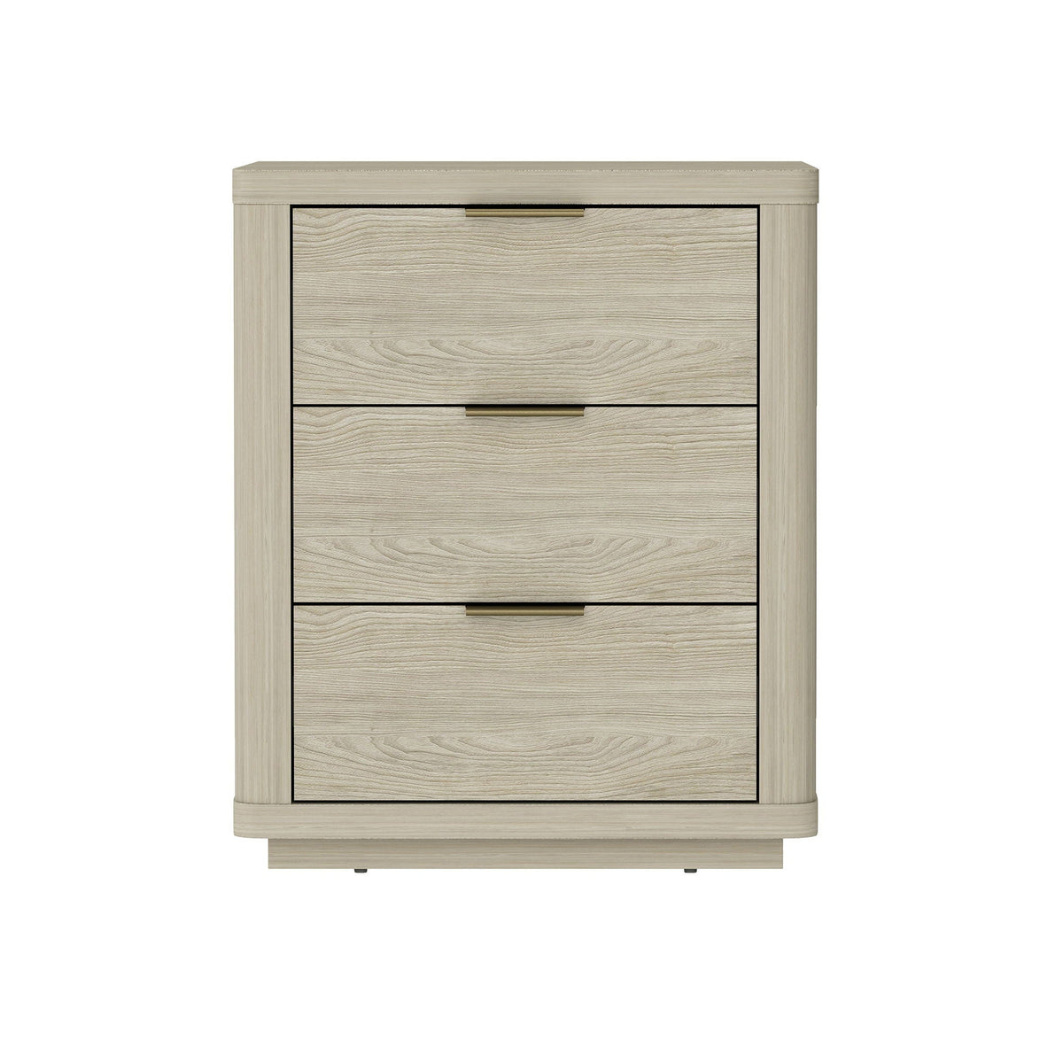 Nightstand with 3 drawers in light oak finish, smooth rounded edges, HouseOfZazla accent nightstand on Tampa Home & Garden Store
