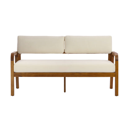 4-Pieces Outdoor Sofa Set with Cushions - Teak, cream cushions by HouseOfZazla on Tampa Home & Garden Store