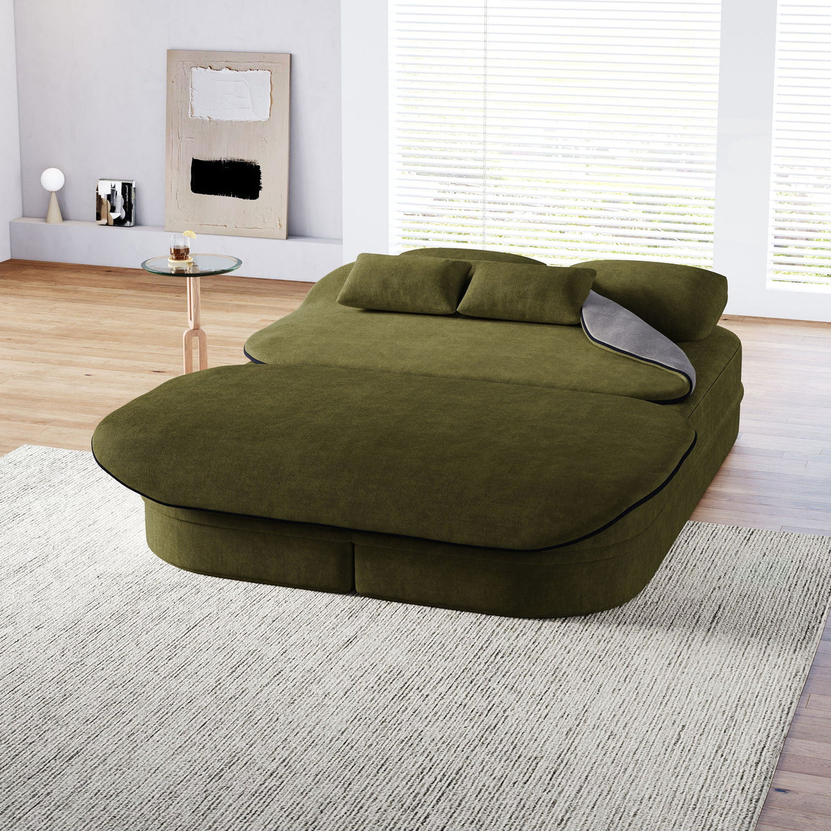 Foldable Sofa Bed with a Multi Functional Blanket