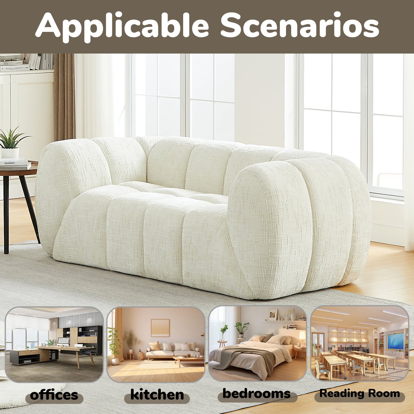 Modern Chenille Sofa for a Cozy Living Room