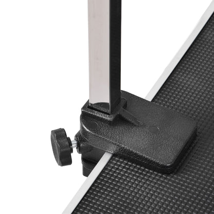 Professional dog grooming table Black textured top with silver frame on Tampa Home & Garden Store