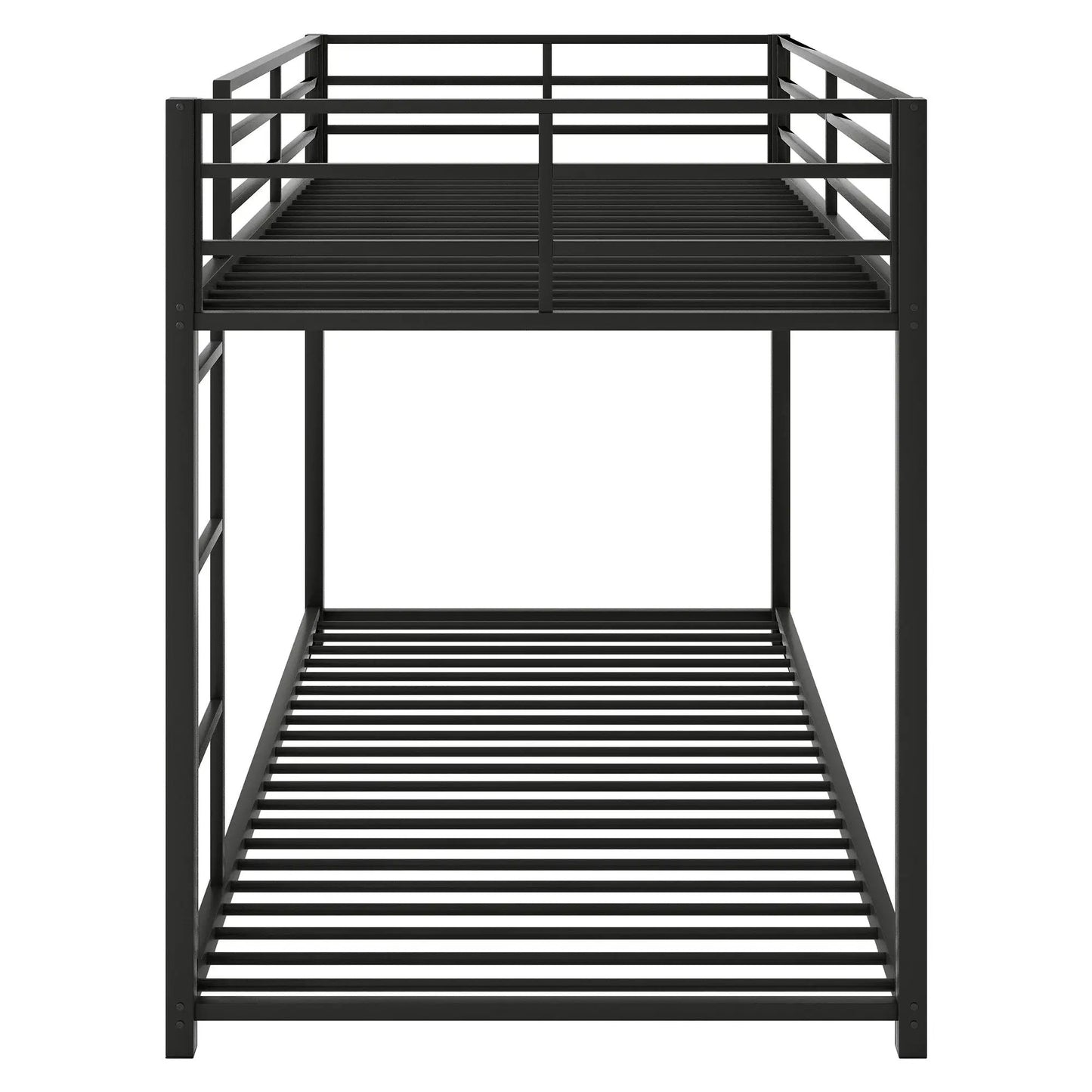 Low black metal bunk bed with ladder and slatted bases by Unique Piece Furniture on Tampa Home & Garden Store