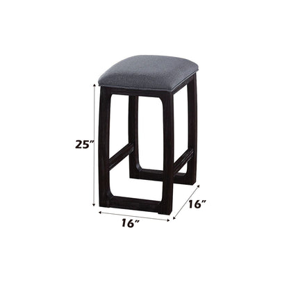 Razo Weathered Counter Height Stool Gray upholstery with dark wood legs HouseOfZazla on Tampa Home & Garden Store