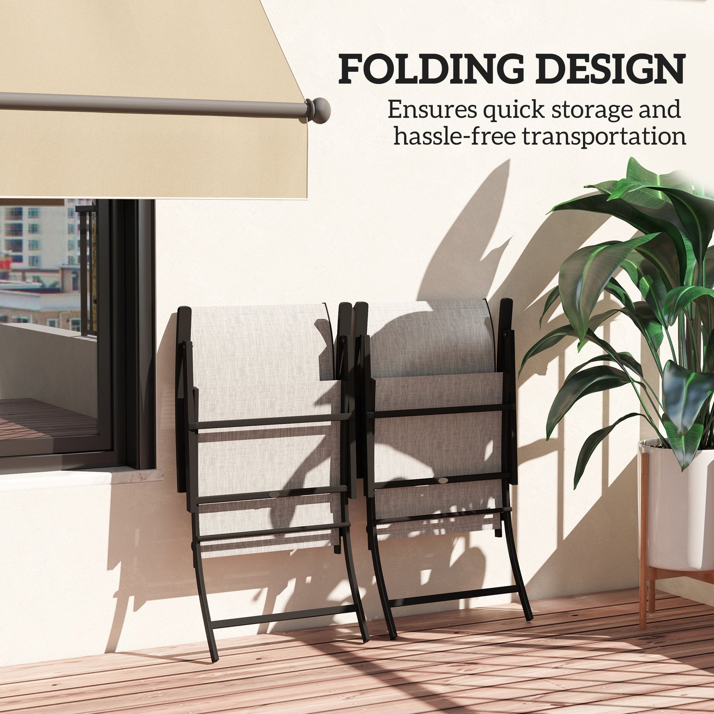 Portable Folding Patio Chairs and Metal Frame