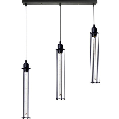 Lámpara de araña de estilo retro industrial, creativa, personalizada, para tienda de ropa, bar, restaurante, lámpara de techo de tres focos tipo flauta