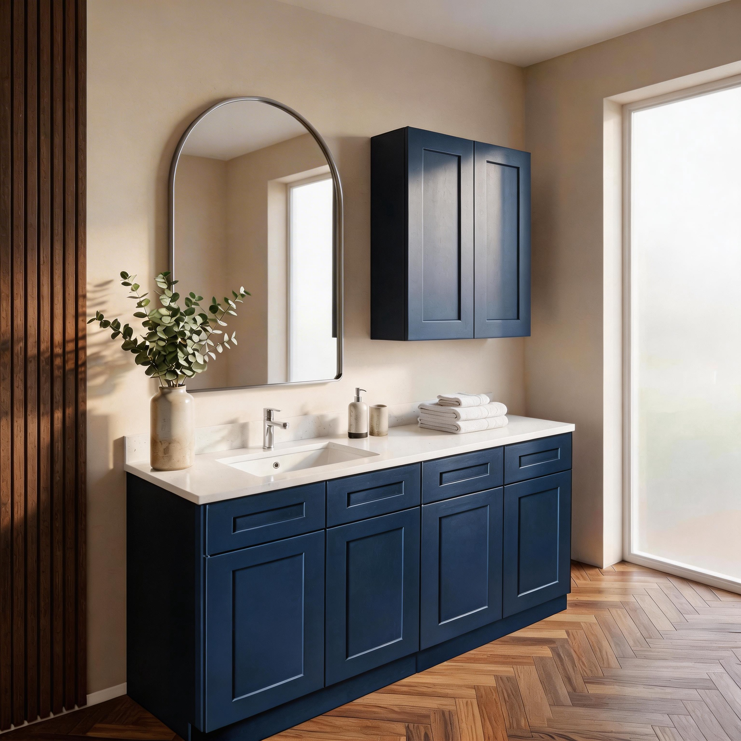 Shaker 33 Inch Navy Kitchen Sink Base Cabinet
