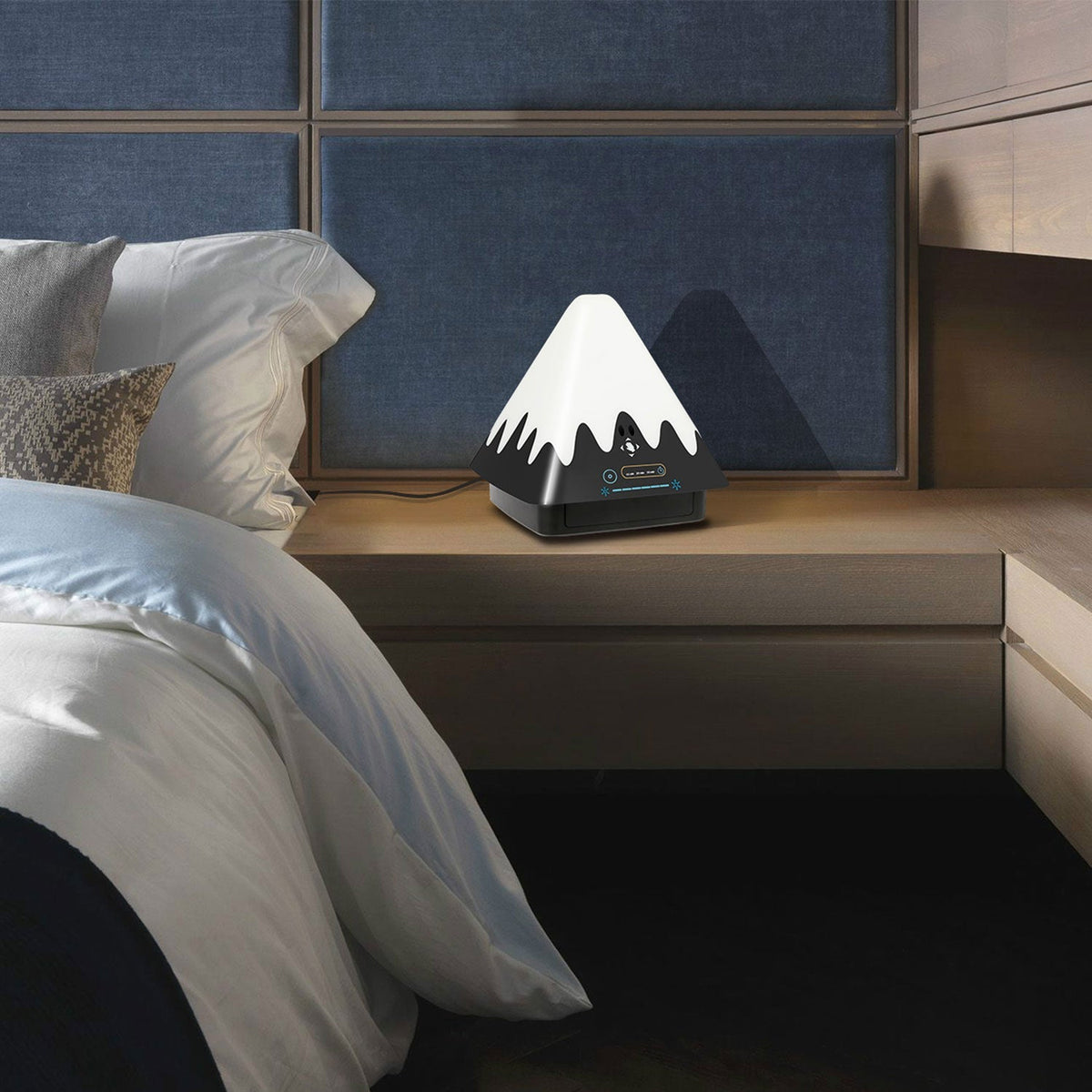 Touch Control Night Light Lamp GemGear, white mountain design with black base, 8-color on Tampa Home & Garden Store