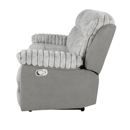 Brenda reclining sofa gray faux fur upholstery with manual recline by Unique Piece Furniture on Tampa Home & Garden Store