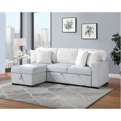 Reversible Pull Out Bed and a Gray Couch