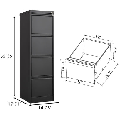 HouseOfZazla durable metal 3-drawer file cabinet with lock for office storage on Tampa Home & Garden Store
