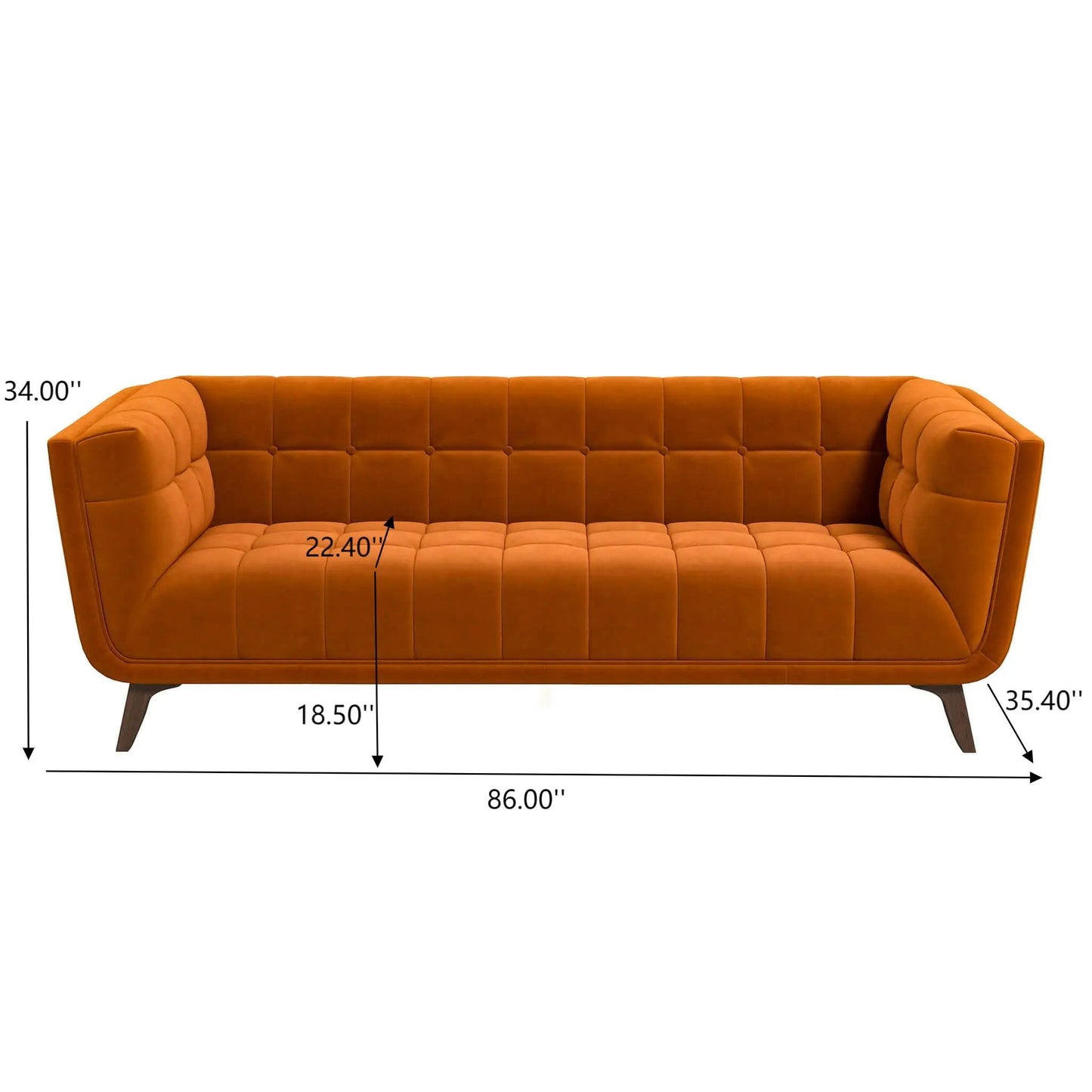 Addison mid-century tufted sofa orange upholstery by Unique Piece Furniture on Tampa Home & Garden Store