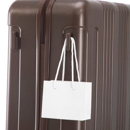 3 Piece ABS Spinner Wheel Luggage Set brown close-up with zipper and side handle on Tampa Home & Garden Store