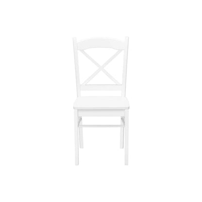 Dining chairs set of 2, white wood X-back, transitional style, Unique Piece Furniture on Tampa Home & Garden Store