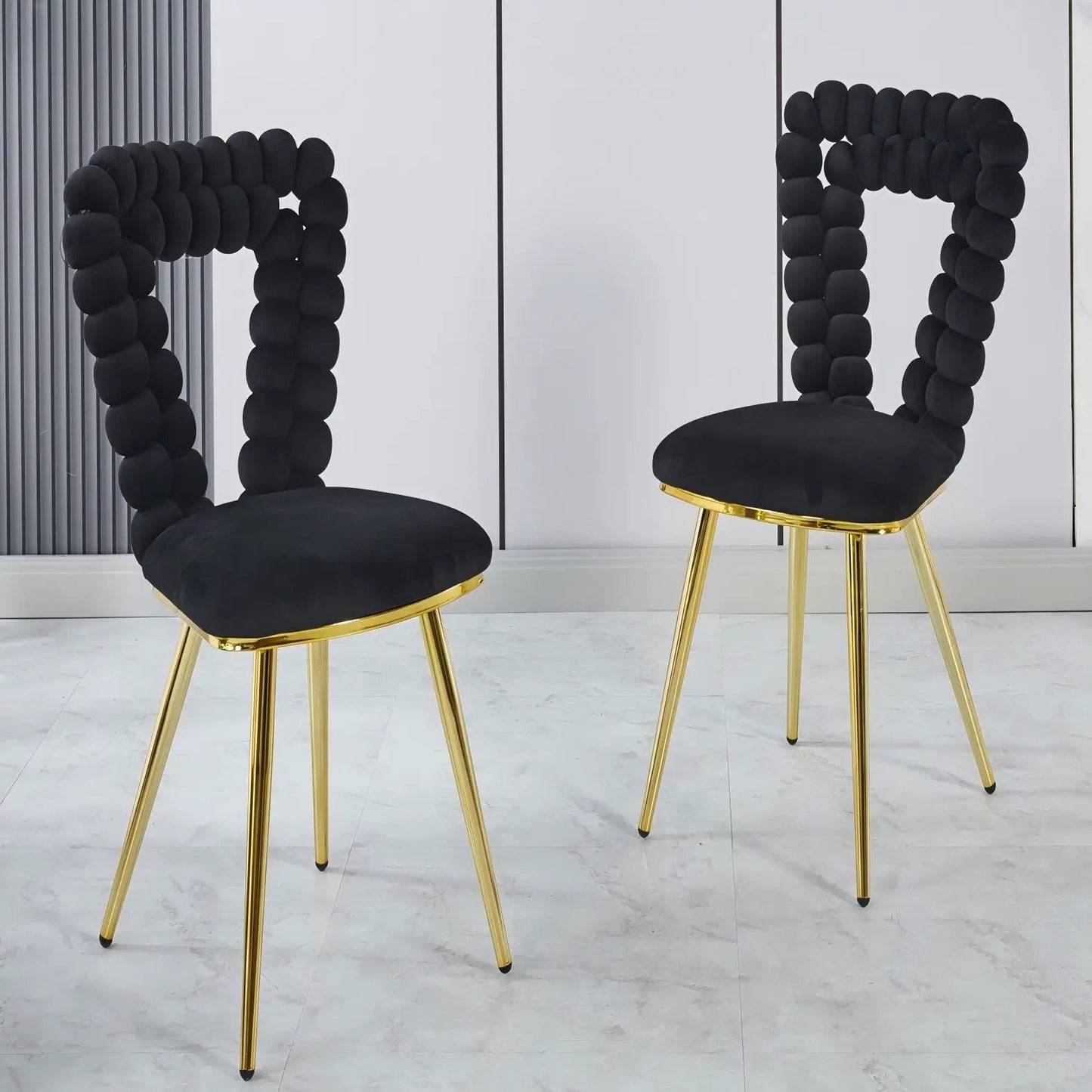 Modern Chair With Iron Tube Legs and Cushions