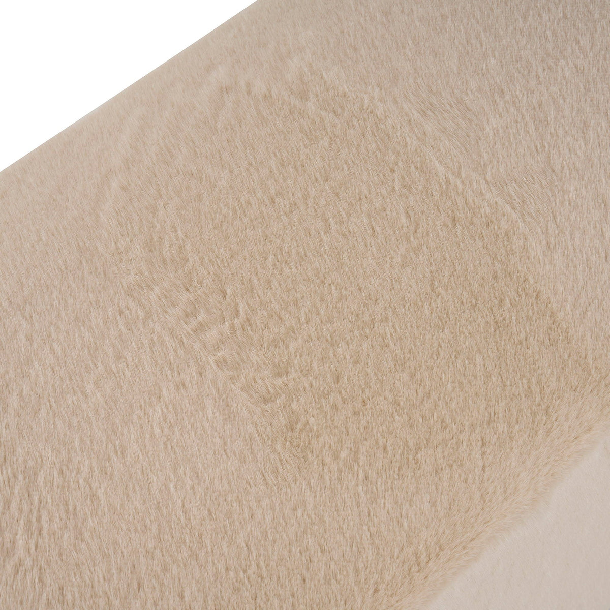 Long plush ottoman almond beige upholstery fabric close-up texture on Tampa Home & Garden Store