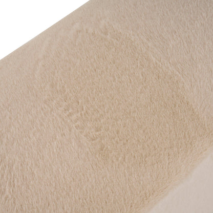 Long plush ottoman almond beige upholstery fabric close-up texture on Tampa Home & Garden Store