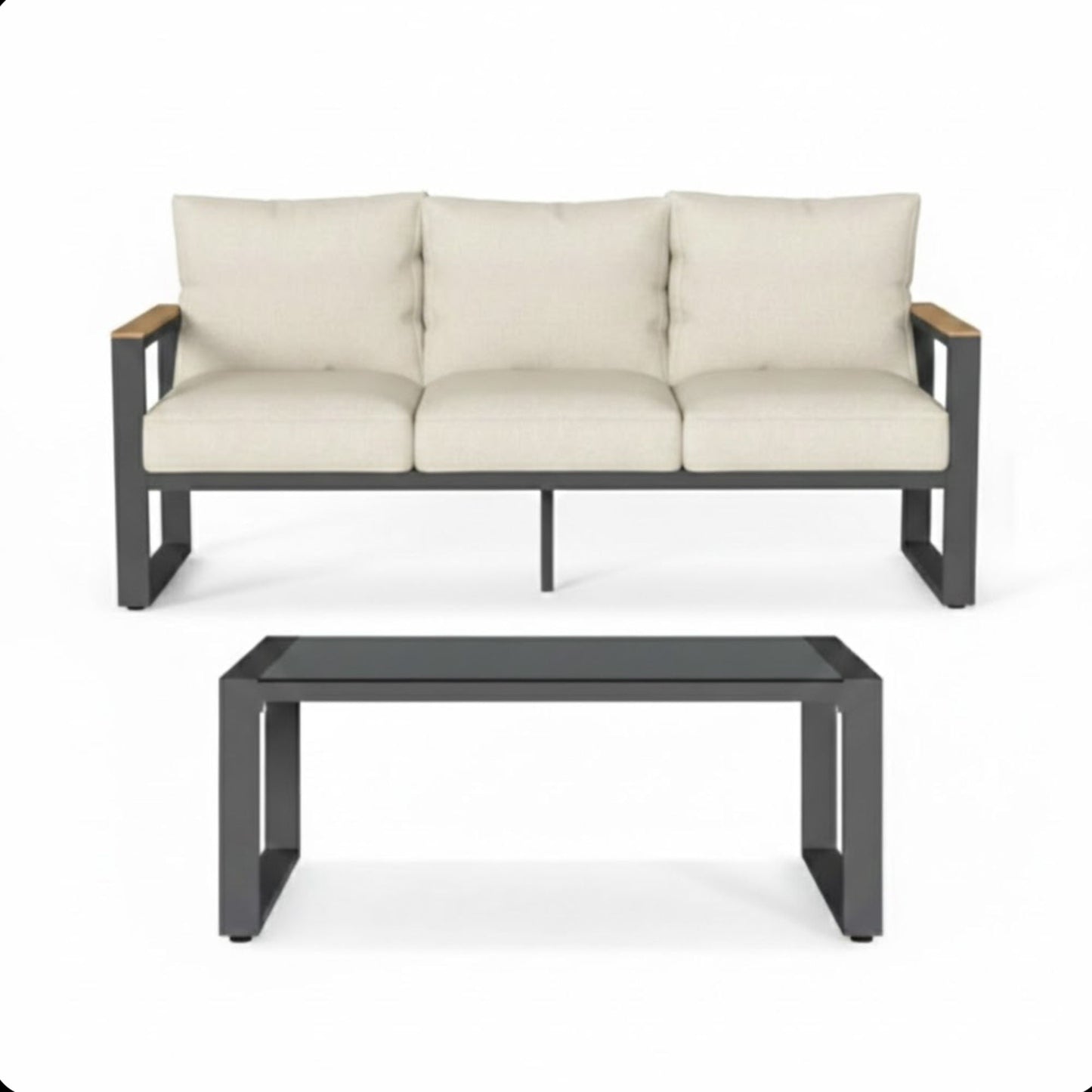 Modern Outdoor Sofa Set with the Coffee Table