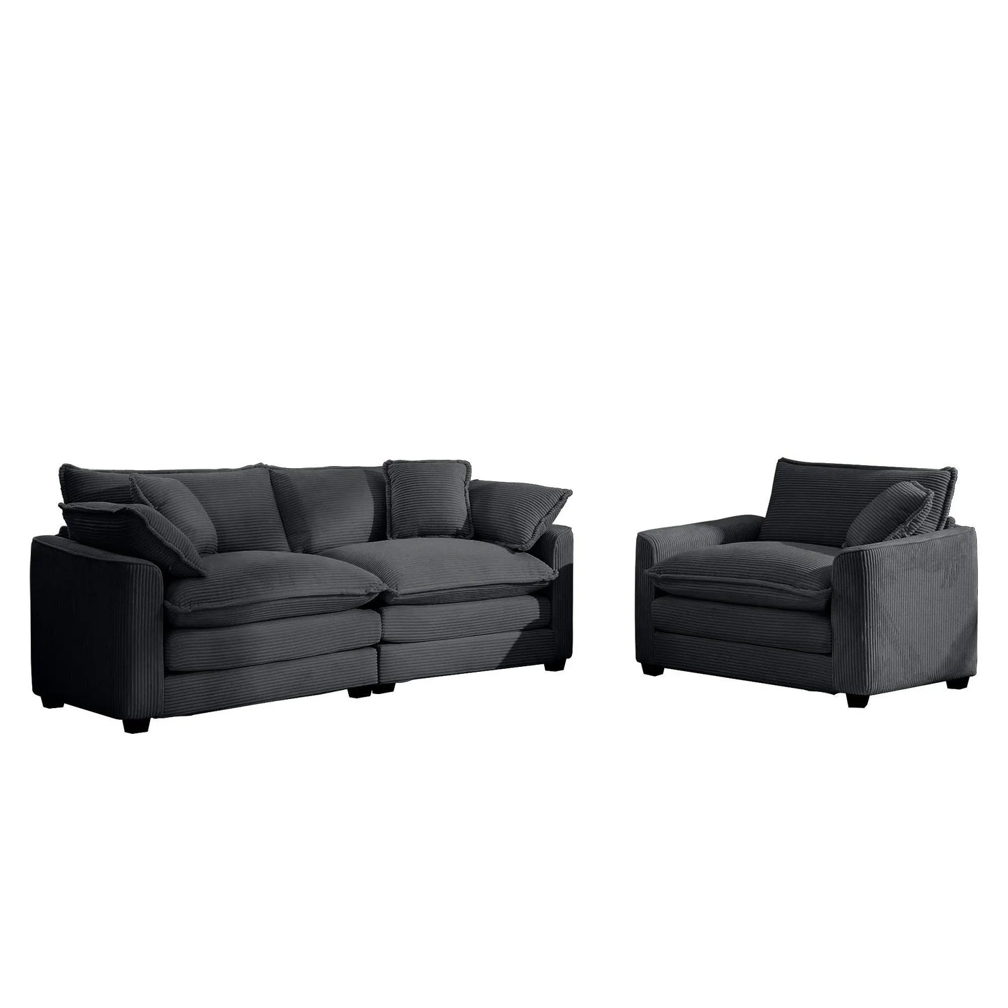Elegant Sectional Sofa Set with Deep Seats