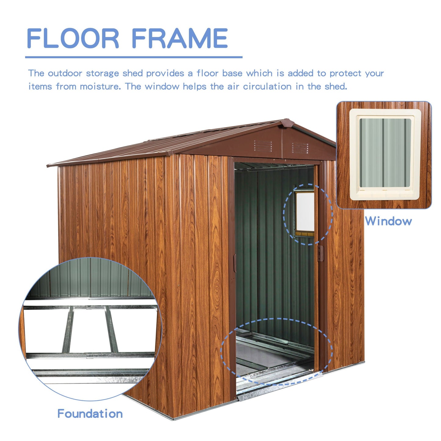 Outdoor Metal Storage Shed And Floor Base