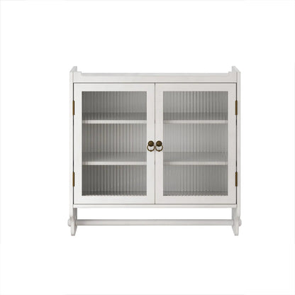 Vintage Wall Cabinet with Three Tiers Towel Rack