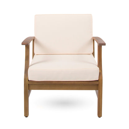 Perla Contemporary Club Chair outdoor arm chair with water resistant cushion in beige, by HouseOfZazla on Tampa Home & Garden Store