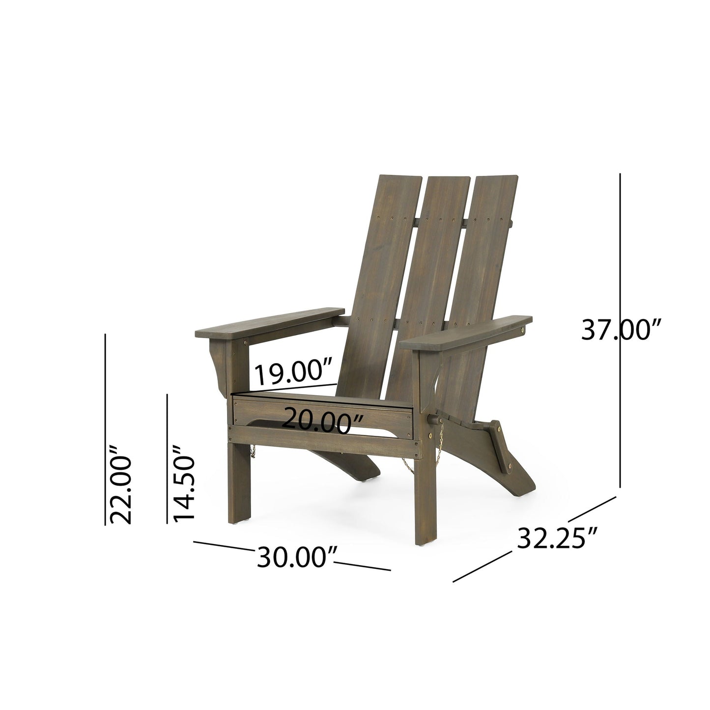 Aurascape folding Adirondack chair brown wood outdoor HouseOfZazla on Tampa Home & Garden Store