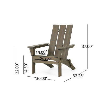 Aurascape folding Adirondack chair brown wood outdoor HouseOfZazla on Tampa Home & Garden Store