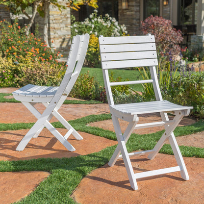 Outdoor Foldable Wood Dining Chair Set of Two