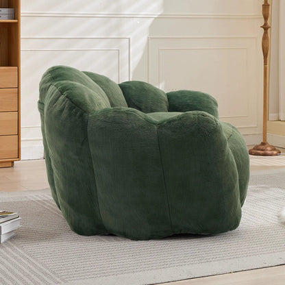 Lotus Style Compression Sofa with Pull Ring bean bag chair in deep green velvet on Tampa Home & Garden Store